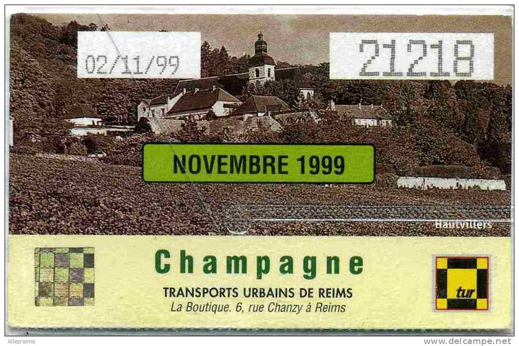 Ticket TUR Thème CHAMPAGNE     HAUTVILLERS   A VOIR  !!! - Europe