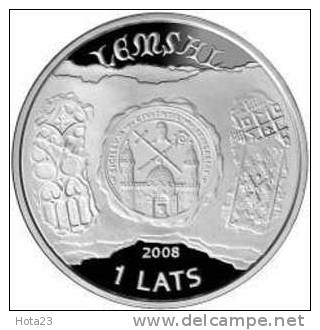 Latvia 2008 1 Lats Silver Coin CITY LIMBAZI PROOF - Latvia