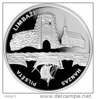 Latvia 2008 1 Lats Silver Coin CITY LIMBAZI PROOF - Lettonie