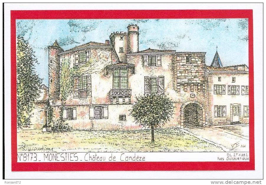 81 MONESTIES - Château De Candèze   - Illustration Yves Ducourtioux - Monesties