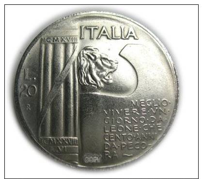 Rare Replica Italy MCMXLIII L 20 - Commemorative