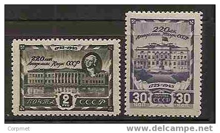 SCIENTISTS - RUSSIA - 1945 - 220th ANNIV SCIENCES ACADEMY - MOSCOU And LENINGRAD - Yvert # 983/4 - MINT (LH) - Química
