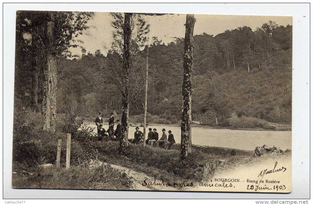 K11 - BOURGOIN - étang De Rozière (1903 - Belle CARTE PRECURSEUR Animée - Voir Scan Du Verso) - Bourgoin