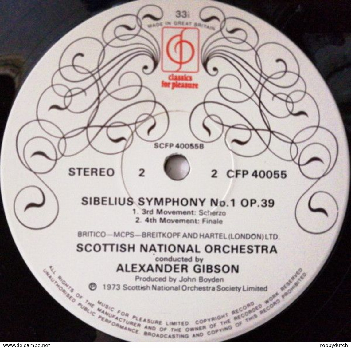 * LP * SIBELIUS - SYMPHONY No.1 In E Minor - SCOTTISH NATIONAL ORCHESTRA - Klassiekers