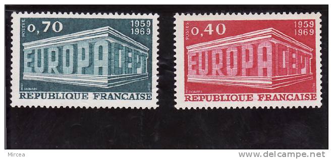 France , Yv.no.1598/9 , Neufs** - 1969