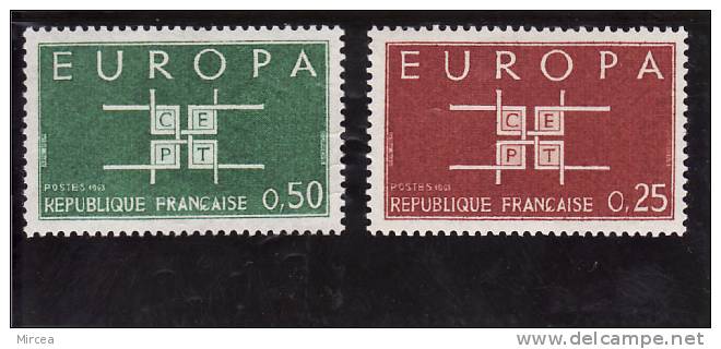 France,  Yv.no.1396/7 , Neufs** - 1963