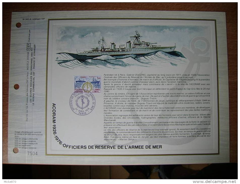 Document CEF Officier De Réserve De L'armée De Mer - Sonstige & Ohne Zuordnung