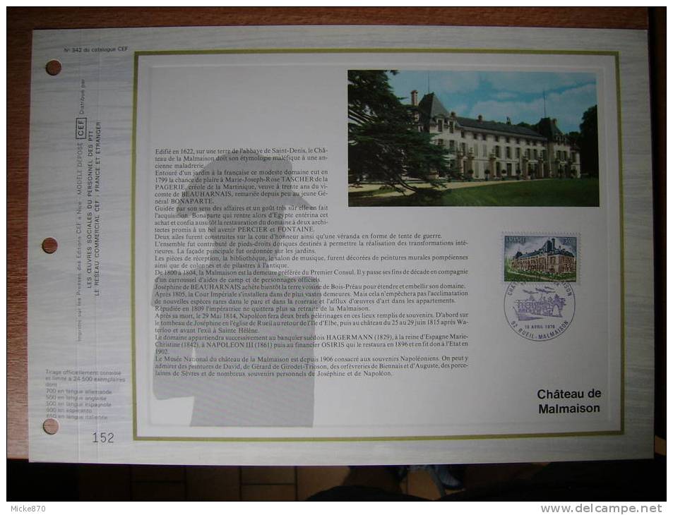 Document CEF Chateau De Malmaison - Altri & Non Classificati