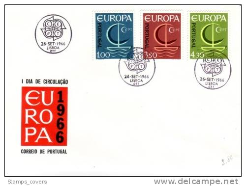 PORTUGAL FDC MICHEL 1012/14 €12.00 EUROPA 1966 - 1966