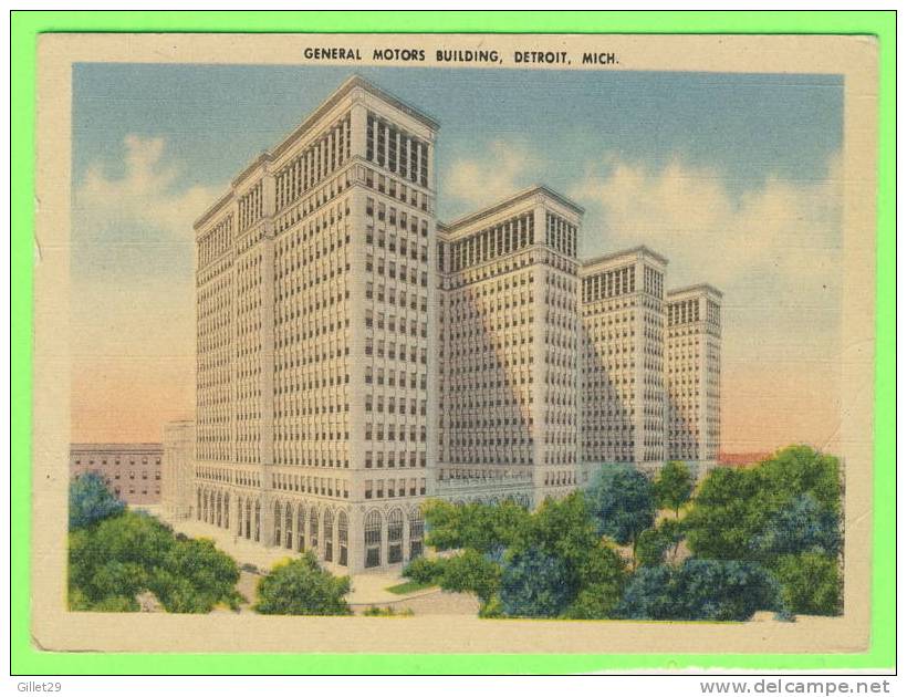 DETROIT, MI  - GENERAL MOTORS BUILDING AT WEST GRAND BOULEVARD AND SECOND - - Detroit