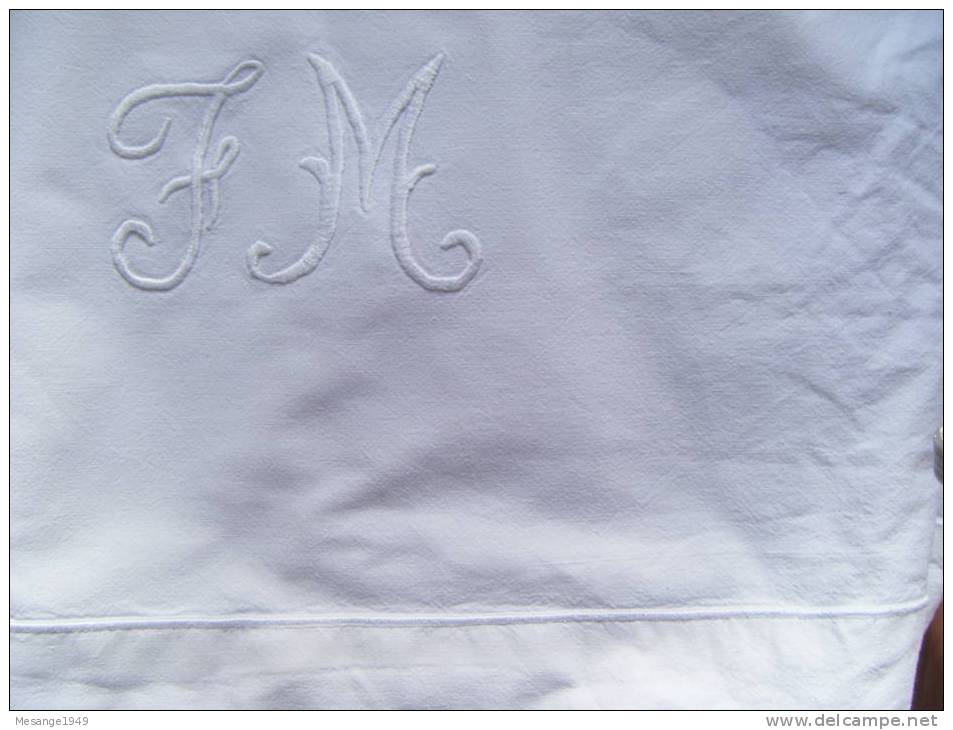 Drap Ancien  Monogramme FM 167x262 ---------------------------------2605---- - Sabanas/Cubrecamas