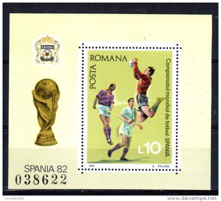 Romania 1981 / World Cup 1982 / Perforated MS - Unused Stamps