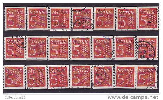 SUEDE - 416 Oblitéré (21 Timbres) Cote 3,15 Euros Depart à 10% - Used Stamps