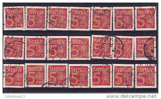 SUEDE - 416 Oblitéré (21 Timbres) Cote 3,15 Euros Depart à 10% - Used Stamps