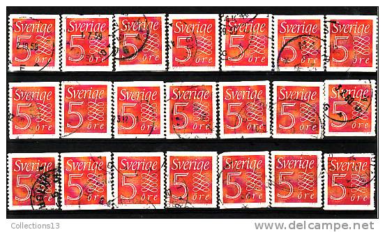 SUEDE - 416 Oblitéré (21 Timbres) Cote 3,15 Euros Depart à 10% - Used Stamps