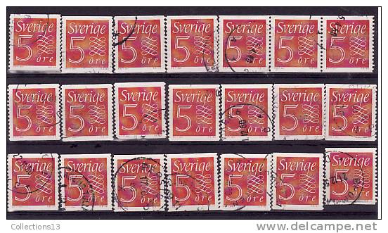 SUEDE - 416 Oblitéré (21 Timbres) Cote 3,15 Euros Depart à 10% - Used Stamps