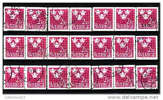 SUEDE - 340A Oblitéré (21 Timbres) Cote 3,15 Euros Depart à 10% - Used Stamps