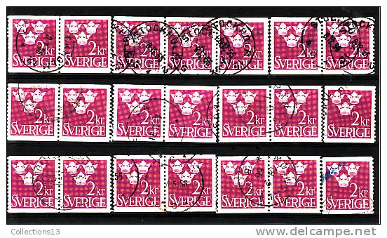 SUEDE - 340A Oblitéré (21 Timbres) Cote 3,15 Euros Depart à 10% - Used Stamps