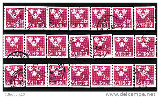 SUEDE - 340A Oblitéré (21 Timbres) Cote 3,15 Euros Depart à 10% - Used Stamps