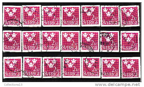 SUEDE - 340A Oblitéré (21 Timbres) Cote 3,15 Euros Depart à 10% - Used Stamps