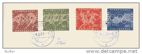 BUNDESPOST : 1960 : Y.205-08 : Travelled Letter JEUX OLYMPIQUES,OLYMPICS,ROME 1960,ATHLETICS,OLYMPIC ANNEAUX OLYMPIQUES, - Summer 1960: Rome