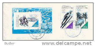 D.D.R./EAST-GERMANY: 1988 : Y.2754,56 + BF 89 : Trav. Letter : WINTER OLYMPICS,CALGARY 1988,SLEIGH,BOBSLEIGH,SKI-JUMPING - Inverno1988: Calgary
