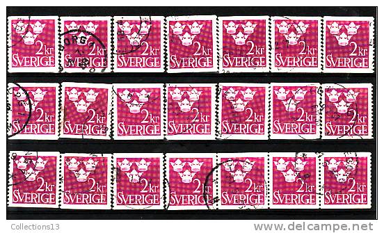 SUEDE - 340A Oblitéré (21 Timbres) Cote 3,15 Euros Depart à 10% - Used Stamps