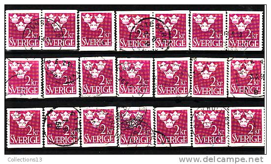 SUEDE - 340A Oblitéré (21 Timbres) Cote 3,15 Euros Depart à 10% - Used Stamps