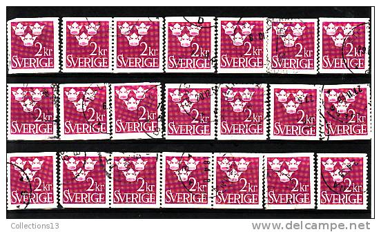 SUEDE - 340A Oblitéré (21 Timbres) Cote 3,15 Euros Depart à 10% - Used Stamps