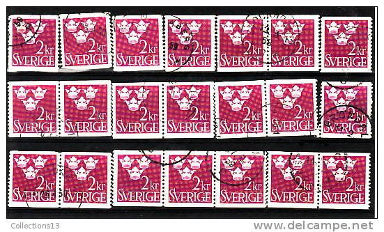 SUEDE - 340A Oblitéré (21 Timbres) Cote 3,15 Euros Depart à 10% - Used Stamps