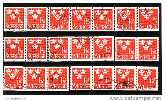 SUEDE - 339B Oblitéré (21 Timbres) Cote 3,15 Euros Depart à 10% - Used Stamps