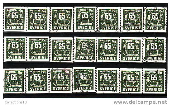 SUEDE - 391 Oblitéré (21 Timbres) Cote 5,25 Euros Depart à 10% - Used Stamps