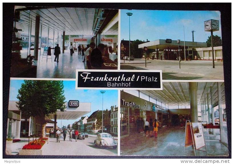 Germany,Frankenthal,Railway Station,Bahnhof,Europa Cept Stamp,Multipicture,postcard - Frankenthal