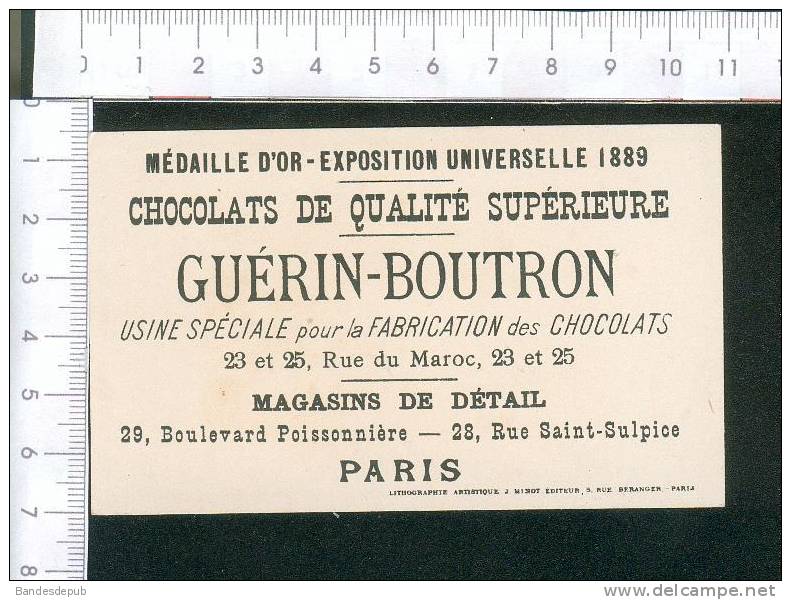 Guérin Boutron Chromo Dorée Minot Thème Poète Horloger Personnage Grec - Guerin Boutron