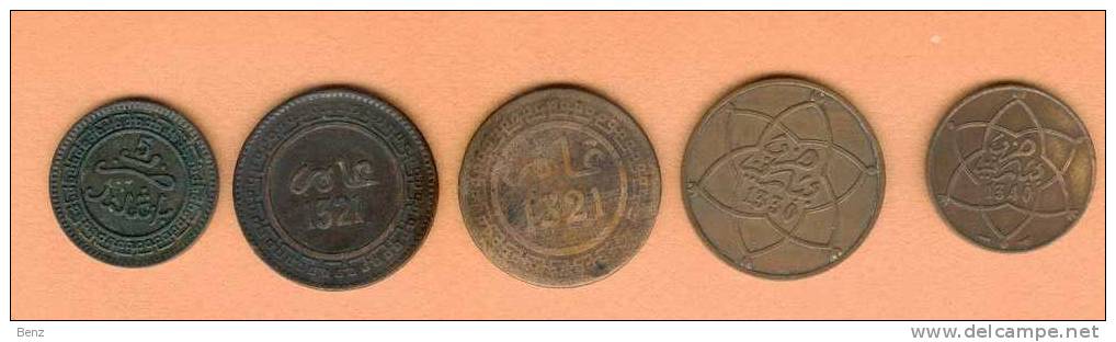 MAROC LOT 5 PIECES 5 ET 10 MOUZOUNAS ENTRE AH1320 Et 1340 Voir Détails - Marocco