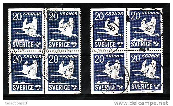 SUEDE - PA 7b Oblitéré (4 Paires) Cote 10 Euros Depart à 10% - Used Stamps