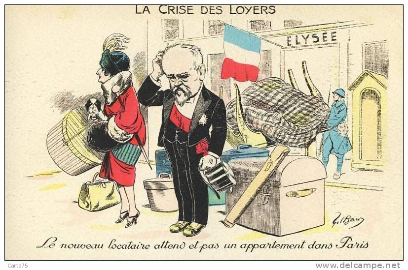 HISTOIRE - Politique Satirique - Président République Poincaré Loyers - Déménagement - Chien King Charles - Militaria - Historia