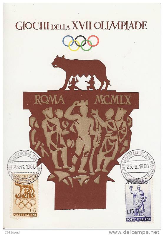 Jeux Olympiques 1960   FDC  Comitato Organizzatore - Sommer 1960: Rom