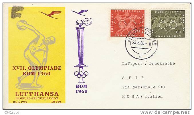 Jeux Olympiques 1960  Vol Olympique  Olympic Flight  Hamburg Roma - Sommer 1960: Rom