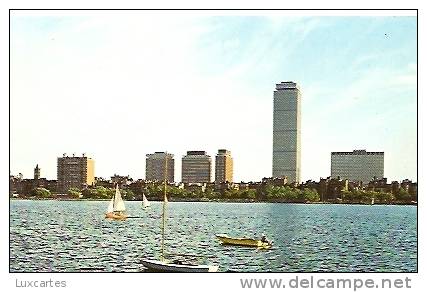 BOSTON SKYLINE AND THE CHARLES RIVER. BOSTON MASSACHUSETTS. - Boston