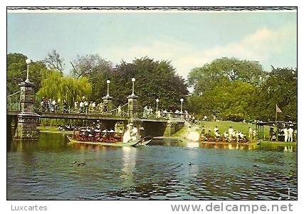 SWAN BOATS. PUBLIC GARDENS. BOSTON MASSACHUSETTS. - Boston