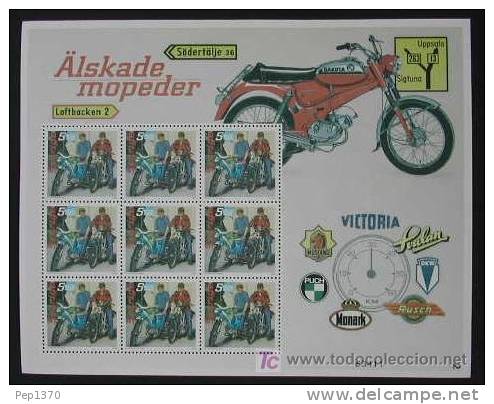 SUECIA 2005 MINI HOJA DE 9 SELLOS - GRANDES MOTOS - YVERT Nº 2470 - Unused Stamps