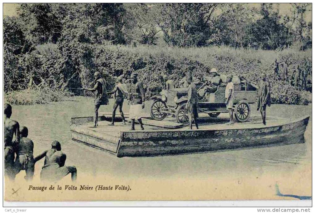 CPA HAUTE VOLTA PASSAGE DE LA VOLTA NOIRE BAC AUTOMOBILE (BURKINA FASO) - Burkina Faso