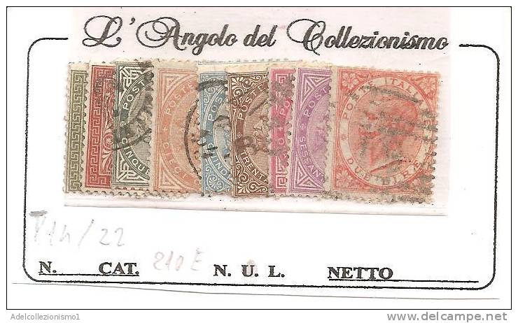 6098) Serie Completa Di Vittorio Emanuele II° Dal N. 12 Al 22 Usati Tir. Torino - Afgestempeld