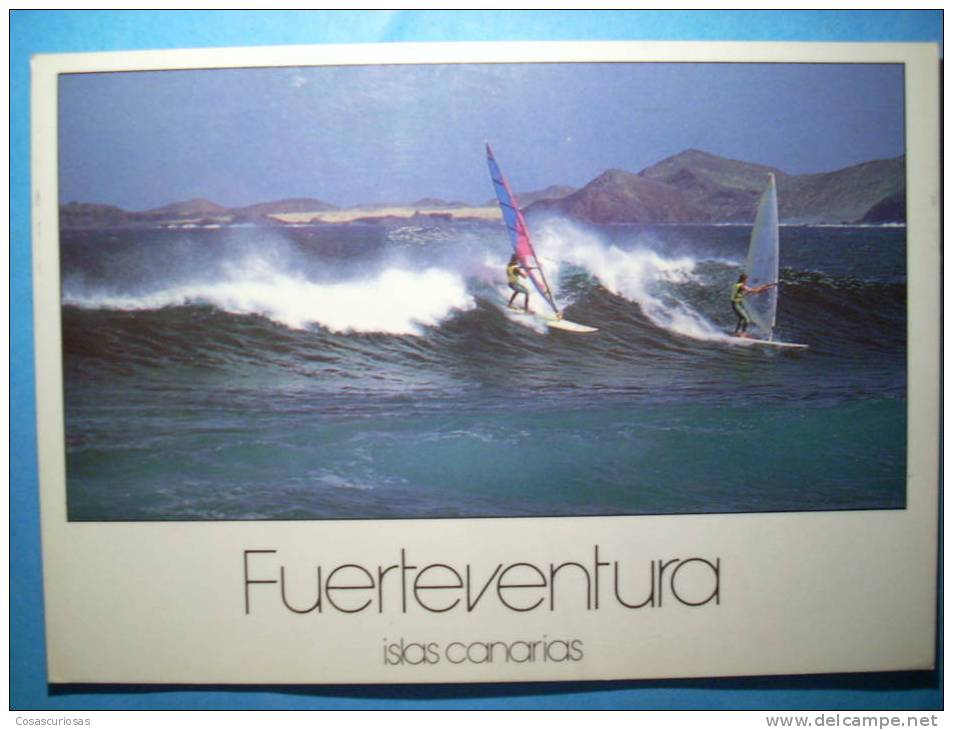 R.2458  CANARY ISLANDS  ESPAÑA SPAIN  FUERTEVENTURA  WINDSURFING  AÑOS 80  CIRCULADA  MAS EN MI TIENDA - Fuerteventura