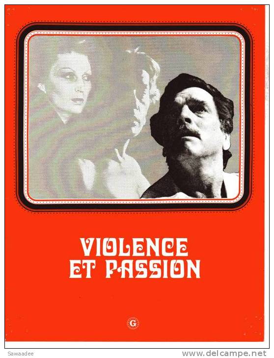 PLAQUETTE - FILM - VIOLENCE ET PASSION - LUCHINO VISCONTI - Bioscoopreclame