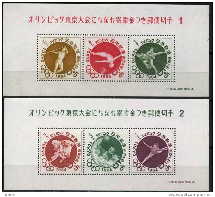 PIA - JAP - 1964 : Jeux Olympiques De Tokyo  - (Yv Bf  53-58) - Blocks & Sheetlets