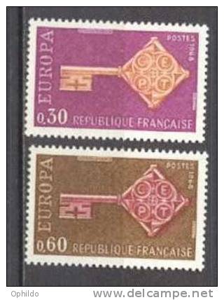 Europa 1968  France  1556/1557   * *  TB - 1968