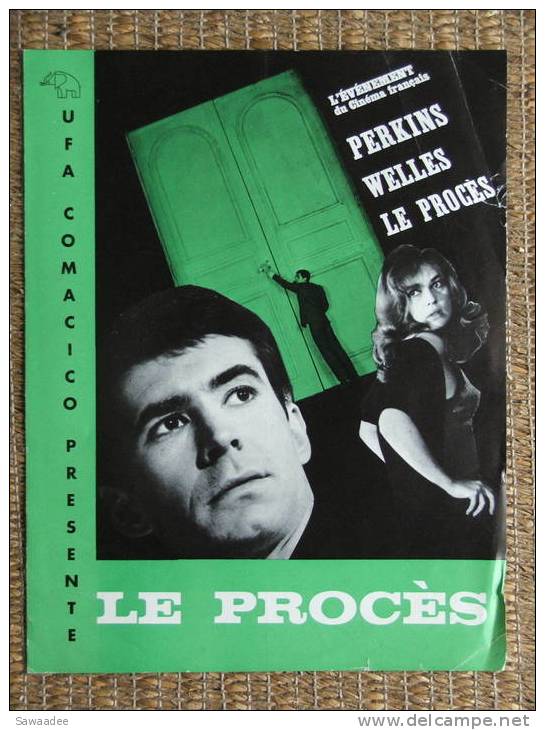 PLAQUETTE - FILM - LE PROCES - ORSON WELLES - PERKINS - Publicidad