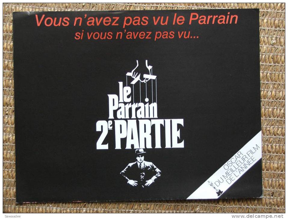 PLAQUETTE - FILM - LE PARRAIN 2° PARTIE - FRANCIS FORD COPPOLA - MAFIA - POLICIER - Werbetrailer